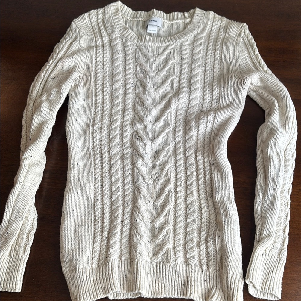 Old Navy Cream Cable Knit Sweater